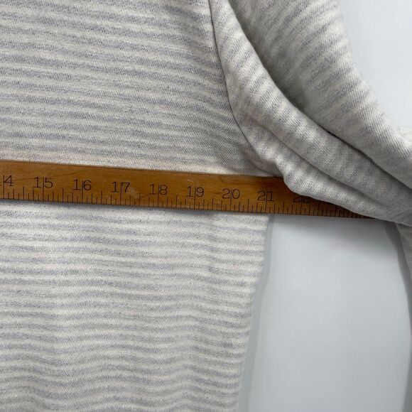 Marine Layer Gray White Striped Drawstring Montecito Beach Hoodie Size Large - Picture 9 of 10